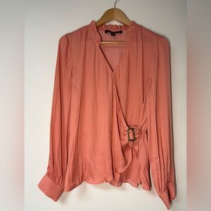 Women’s Marc New York Elegant Women's Wrap Blouse - Rust | Size Medium